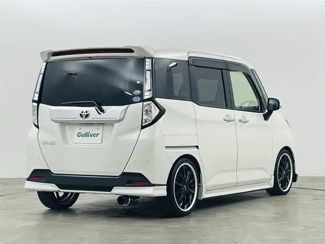 トヨタ タンク カスタムG－T 福島県 2018(平30)年 1.9万km パールホワイトⅢ スマートアシスト/・衝突被害軽減システム/・オートハイビーム/・車線逸脱警報/・先行車発進告知/・パーキングセンサー/ドライブレコーダー前後　/クルーズコントロール　/ＢＬＩＴＺ車高調　/・純正サスショック積み込み/・社外マフラー　/純正CDプレイヤー/【AM/FM/AUX/CD】/型番:CP-W66/両側パワースライドドア　/プッシュスタート　/・スマートキー　/・スペアキー　/LEDライト　/・オートライト　/・フォグライト/革巻きステアリング/・チルトステアリング/・ステアリングスイッチ/取扱説明書