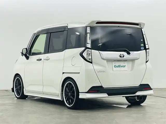 トヨタ タンク カスタムG－T 福島県 2018(平30)年 1.9万km パールホワイトⅢ スマートアシスト/・衝突被害軽減システム/・オートハイビーム/・車線逸脱警報/・先行車発進告知/・パーキングセンサー/ドライブレコーダー前後　/クルーズコントロール　/ＢＬＩＴＺ車高調　/・純正サスショック積み込み/・社外マフラー　/純正CDプレイヤー/【AM/FM/AUX/CD】/型番:CP-W66/両側パワースライドドア　/プッシュスタート　/・スマートキー　/・スペアキー　/LEDライト　/・オートライト　/・フォグライト/革巻きステアリング/・チルトステアリング/・ステアリングスイッチ/取扱説明書