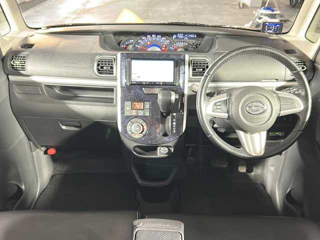 ダイハツ タント カスタム RS トップED SAⅡ 広島県 2016(平28)年 4.5万km ブラックマイカメタリック スマートアシストII/・衝突軽減/両側パワースライドドア/コーナーセンサー/社外ナビ（AVIC-RZ710）/・フルセグTV/・CD/DVD/・Bluetooth/・MSV/SD/バックカメラ/革巻きステアリング/ステアリングスイッチ/オートライト/スマートキー/プッシュスタート/スペアキー/レーダー探知機/ドライブレコーダー/ETC/LEDヘッドライト/フォグランプ/純正アルミホール/Wエアバック