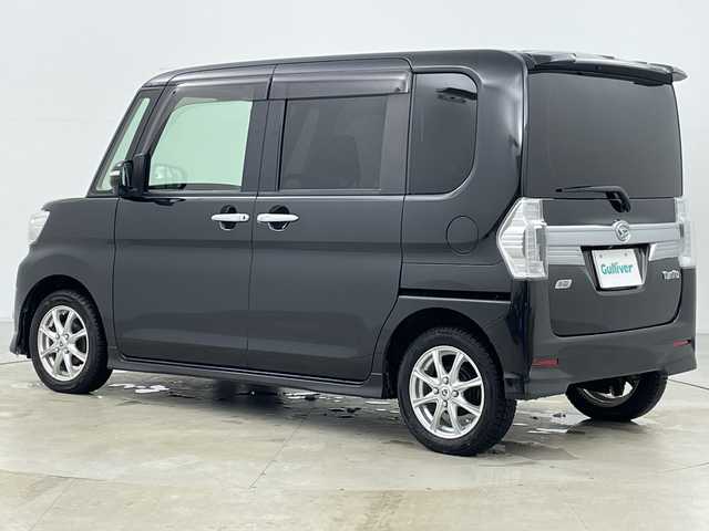 ダイハツ タント カスタム RS SA 道央・札幌 2014(平26)年 13.6万km ブラックマイカメタリック ・４WD/・社外ナビ（HDD＆AM＆FM）/・両側パワースライドドア/・社外前後ドライブレコーダー/・アイドリングストップ/・プッシュスタート/・HIDヘッドライト/・オートライト/・スマートキー/・社外14インチAW/・純正AW付夏タイヤ積込