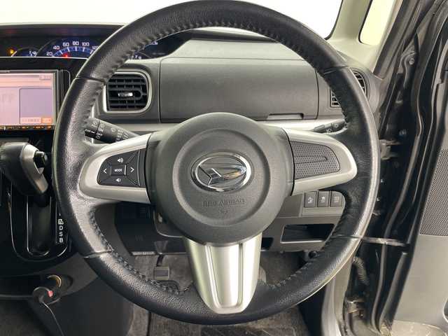 ダイハツ タント カスタム RS SA 道央・札幌 2014(平26)年 13.6万km ブラックマイカメタリック ・４WD/・社外ナビ（HDD＆AM＆FM）/・両側パワースライドドア/・社外前後ドライブレコーダー/・アイドリングストップ/・プッシュスタート/・HIDヘッドライト/・オートライト/・スマートキー/・社外14インチAW/・純正AW付夏タイヤ積込