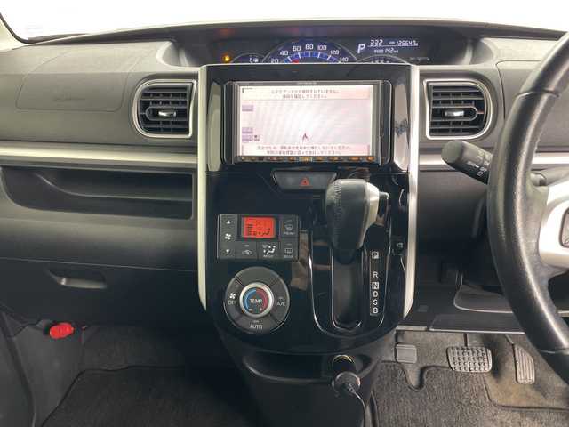 ダイハツ タント カスタム RS SA 道央・札幌 2014(平26)年 13.6万km ブラックマイカメタリック ・４WD/・社外ナビ（HDD＆AM＆FM）/・両側パワースライドドア/・社外前後ドライブレコーダー/・アイドリングストップ/・プッシュスタート/・HIDヘッドライト/・オートライト/・スマートキー/・社外14インチAW/・純正AW付夏タイヤ積込