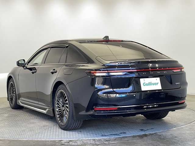 トヨタ クラウン Z 栃木県 2024(令6)年 0.1万km プレシャスブラックパール 純正12.3インチディスプレイオーディオ/（ナビ/BT/フルセグTV/USB/ミラキャスト）/全方位カメラ/メーカーOP パノラマルーフ/モデリスタエアロ/（フロント/サイド）/純正メーカーOP20インチAW/トヨタセーフティセンス/・プリクラッシュセーフティ/・レーントレーシングアシスト/・レーンディパーチャーアラート/・ロードサインアシスト/・レーダークルーズコントロール/・オートマチックハイビーム/・先行車発進アラーム/・プロアクティブドライビングアシスト/・レーンチェンジアシスト/・緊急時操舵支援/コーナーセンサー/ETC2.0/ドライブレコーダー/パワーバックドア/パワーシート/シートヒーター/メモリーシート/デジタルインナーミラー/ステアリングヒーター