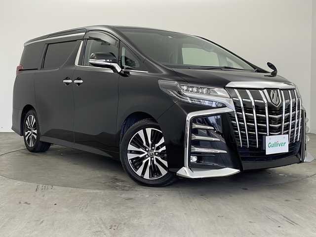 トヨタ アルファード S Cパッケージ 兵庫県 2018(平30)年 5.3万km ブラック ・純正ナビ/CD/DVD/Bluetooth/SD/TV/・トヨタセーフティセンス/・プリクラッシュセーフティ/・レーンディパーチャーアラート/・クリアランスソナー/・前後コーナーセンサー/・電動パーキングブレーキ/・ブレーキホールド/・レーダークルーズコントロール/・MTモード付AT/・両側パワースライドドア/・LEDオートライト/・オートマチックハイビーム/・ステアリングリモコン/・コンビステアリング/・ステアリングヒーター/・パワーシート（D席＋N席）/・シートヒーター（D席＋N席）/・エアシート（D席＋N席）/・メモリシート（D席）/・レザーシート/・デジタルインナーミラー/・パワーバックドア/・純正フリップダウンモニター/・オットマン/・ウォークスルー/・バックカメラ/・ビルドインETC/・純正18インチアルミホイール/・純正フロアマット/・W＋サイドエアバッグ/・カーテンエアバッグ/・100V充電/・スマートキー/・スペアキー/・プッシュスタートボタン