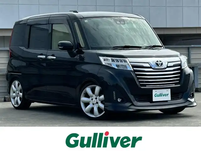 トヨタ ルーミー カスタムG 静岡県 2019(平31)年 5.3万km ブラックマイカメタリック スマートアシスト/純正９型ＳＤナビ/フルセグＴＶ/ＤＶＤ再生/バックカメラ/ＨＤＭＩ接続/ＥＴＣ/両側電動スライドドア/前席シートヒーター/クルーズコントロール/ＬＥＤヘッドライト/フォグランプ/ＴＥＩＮ車高調/ドアバイザー/ＲＨマキシライト１７ＡＷ
