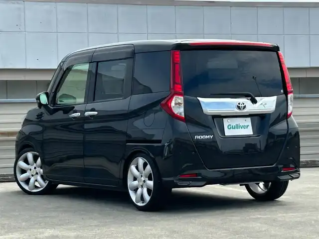 トヨタ ルーミー カスタムG 静岡県 2019(平31)年 5.3万km ブラックマイカメタリック スマートアシスト/純正９型ＳＤナビ/フルセグＴＶ/ＤＶＤ再生/バックカメラ/ＨＤＭＩ接続/ＥＴＣ/両側電動スライドドア/前席シートヒーター/クルーズコントロール/ＬＥＤヘッドライト/フォグランプ/ＴＥＩＮ車高調/ドアバイザー/ＲＨマキシライト１７ＡＷ