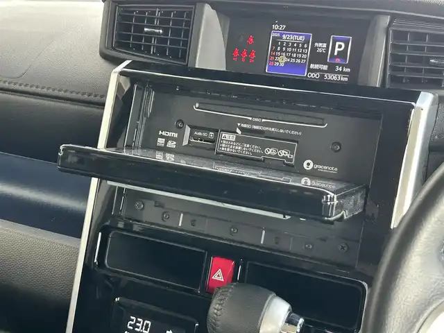 トヨタ ルーミー カスタムG 静岡県 2019(平31)年 5.3万km ブラックマイカメタリック スマートアシスト/純正９型ＳＤナビ/フルセグＴＶ/ＤＶＤ再生/バックカメラ/ＨＤＭＩ接続/ＥＴＣ/両側電動スライドドア/前席シートヒーター/クルーズコントロール/ＬＥＤヘッドライト/フォグランプ/ＴＥＩＮ車高調/ドアバイザー/ＲＨマキシライト１７ＡＷ