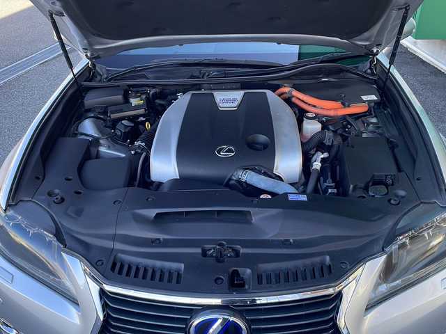 レクサス ＧＳ 450h Iパッケージ 岐阜県 2013(平25)年 8.3万km ソニックシルバー 禁煙車/純正ナビ/Bluetooth/クルーズコントロール/クリアランスソナー/前後コーナーセンサー/シートヒーター/エアシート/パワーシート/シートメモリー/パドルシフト/ビルトインETC/カーテンエアバッグ/盗難防止/ヘッドライトウォッシャー/純正フロアマット/純正アルミホイール/LEDヘッドライト/オートライト/オートハイビーム/スマートキー/カードキー/スペアキー/スペアタイヤ