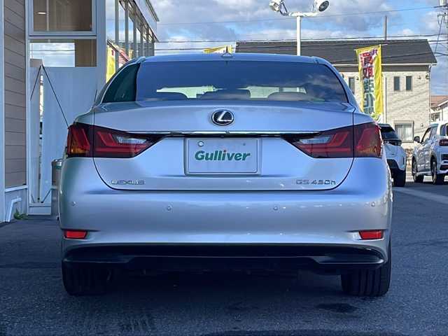 レクサス ＧＳ 450h Iパッケージ 岐阜県 2013(平25)年 8.3万km ソニックシルバー 禁煙車/純正ナビ/Bluetooth/クルーズコントロール/クリアランスソナー/前後コーナーセンサー/シートヒーター/エアシート/パワーシート/シートメモリー/パドルシフト/ビルトインETC/カーテンエアバッグ/盗難防止/ヘッドライトウォッシャー/純正フロアマット/純正アルミホイール/LEDヘッドライト/オートライト/オートハイビーム/スマートキー/カードキー/スペアキー/スペアタイヤ