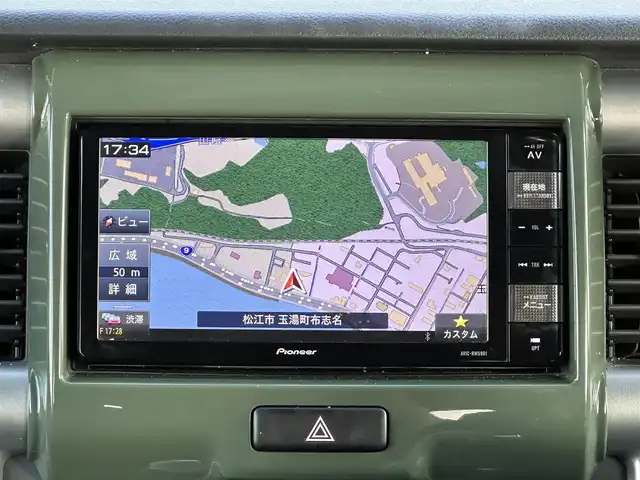 スズキ ハスラー G 島根県 2019(平31)年 4.6万km クールカーキPM ワンオーナー/純正メモリナビ (AVIC-RWS901)/(AM/FM/CD/DVD/SD/Bluetooth)/フルセグTV/衝突軽減ブレーキ/レーンキープアシスト/横滑り防止装置/ドライブレコーダー/D/N席シートヒーター /アイドリングストップ/純正スチール付きサマータイヤ車載(交換推奨)/純正フロアマット/純正ドアバイザー/スマートキー/スペアキー×1/電動格納ミラー/取扱説明書/保証書