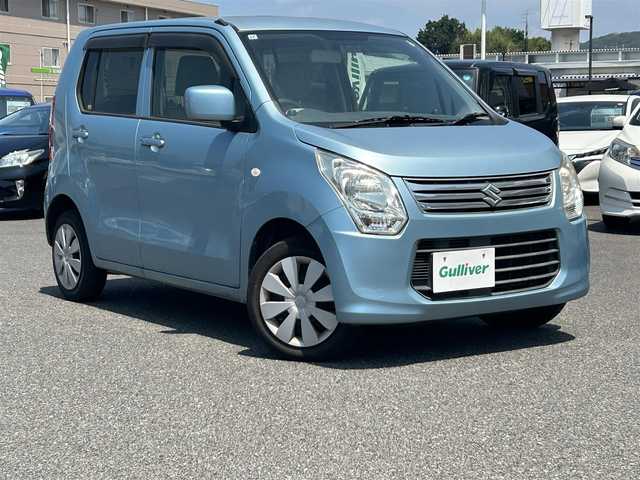 スズキ ワゴンＲ FX 広島県 2013(平25)年 8.6万km フィズブルーパールメタリック ワンオーナー/禁煙車/ＥＴＣ/ヘッドライトレベライザー/分割可倒式リアシート/リモコンキー/スペアキー/盗難防止装置/助手席シートアンダートレイ/保証書/取扱説明書
