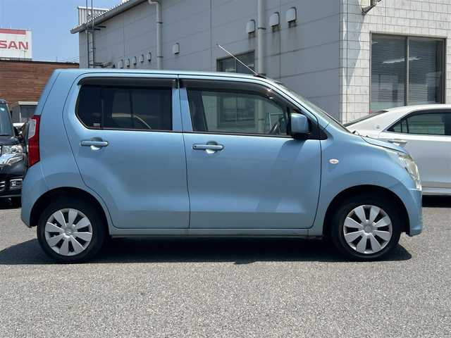 スズキ ワゴンＲ FX 広島県 2013(平25)年 8.6万km フィズブルーパールメタリック ワンオーナー/禁煙車/ＥＴＣ/ヘッドライトレベライザー/分割可倒式リアシート/リモコンキー/スペアキー/盗難防止装置/助手席シートアンダートレイ/保証書/取扱説明書