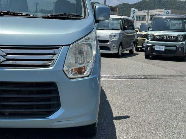 スズキ ワゴンＲ FX 広島県 2013(平25)年 8.6万km フィズブルーパールメタリック ワンオーナー/禁煙車/ＥＴＣ/ヘッドライトレベライザー/分割可倒式リアシート/リモコンキー/スペアキー/盗難防止装置/助手席シートアンダートレイ/保証書/取扱説明書