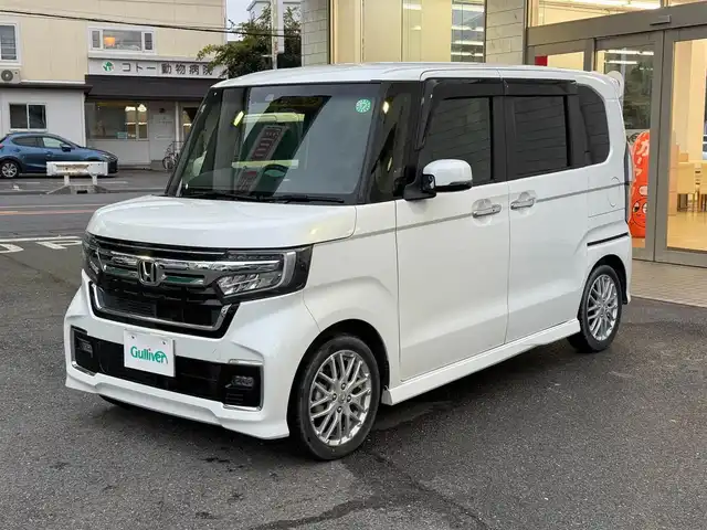 ホンダ Ｎ ＢＯＸ カスタム L ターボ 埼玉県 2021(令3)年 1.3万km プラチナホワイトパール ワンオーナー/純正8インチメモリナビ(VXU-217NBi)/フルセグテレビ/クルーズコントロール（追従機能付き)/バックカメラ/両側パワースライドドア/ETC/LEDヘッドライト/スマートキー×2