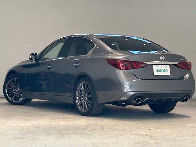 日産 スカイライン 400R 宮城県 2019(令1)年 1.6万km ダークメタルグレー ターボ/エマージェンシーブレーキ/車線逸脱防止支援/・アクティブレーンコントロール/・車線逸脱警報/前方支援/・インテリジェントぺダル/・カーブ減速支援/後側方支援/・後側方車両検知機能/・後側方衝突防止支援/インテリジェントクルーズコントロール/インテリジェントトレースコントロール/純正ナビ/・全方位カメラ/・Bluetooth/CD/フルセグTV/USB/AUX/前後コーナーセンサー/ETC2.0/純正ドライブレコーダー/プッシュスタート/スマートキー/パドルシフト/レザーシート/・パワーシート（運転席/助手席）/・ヒートシーター（運転席/助手席）/LEDヘッドライト/・オートライト/・フォグランプ/純正アルミホイール/純正フロアマット