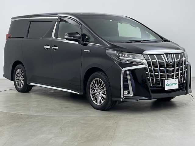 トヨタ アルファードハイブリット エグゼクティブ ラウンジ S 道央・札幌 2020(令2)年 5.4万km ブラック ・純正ナビ&BT&BD&DVD&CD&AppleCarplay&AndroidAuto&HDMI/・両側パワースライドドア/・パワーバックドア/・全方位カメラ/・後席フリップダウンモニター/・JBLプレミアムサウンド/・トヨタセーフティセンス/・プリックラッシュセーフティ/・レーントレーシングアシスト/・レーダークルーズコントロール/・ロードサインアシスト/・先行車発進告知機能/・ブラインドスポットモニター/・リヤクロストラフィックアラート/・インテリジェントクリアランスソナー/・ふらつき警報/・横滑り防止装置/・インテリジェントルームミラー/・社外３６０°ドライブレコーダー/・パワーシート/・シートヒーター/・ベンチレーションシート/・レザーシート/・ステアリングヒーター/・置くだけ充電/・AC100V/・オートブレーキホールド/・ドアミラーヒーター/・純正フロアマット/・３眼LEDヘッドライト/・フォグランプ/・アダプティブハイビームシステム/・オートライト/・スマートキー/・スペアキー