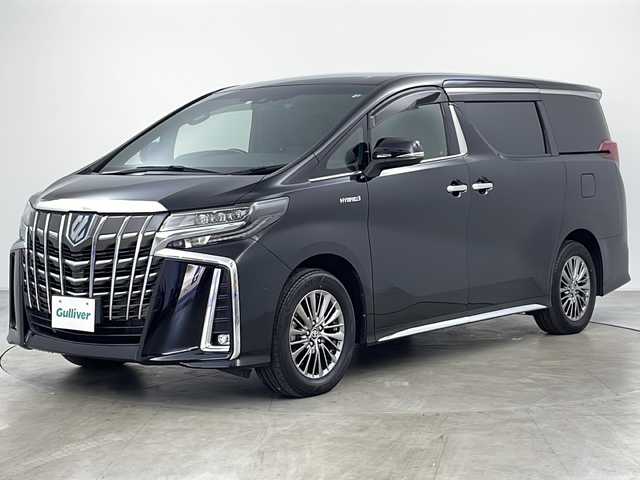 トヨタ アルファードハイブリット エグゼクティブ ラウンジ S 道央・札幌 2020(令2)年 5.4万km ブラック ・純正ナビ&BT&BD&DVD&CD&AppleCarplay&AndroidAuto&HDMI/・両側パワースライドドア/・パワーバックドア/・全方位カメラ/・後席フリップダウンモニター/・JBLプレミアムサウンド/・トヨタセーフティセンス/・プリックラッシュセーフティ/・レーントレーシングアシスト/・レーダークルーズコントロール/・ロードサインアシスト/・先行車発進告知機能/・ブラインドスポットモニター/・リヤクロストラフィックアラート/・インテリジェントクリアランスソナー/・ふらつき警報/・横滑り防止装置/・インテリジェントルームミラー/・社外３６０°ドライブレコーダー/・パワーシート/・シートヒーター/・ベンチレーションシート/・レザーシート/・ステアリングヒーター/・置くだけ充電/・AC100V/・オートブレーキホールド/・ドアミラーヒーター/・純正フロアマット/・３眼LEDヘッドライト/・フォグランプ/・アダプティブハイビームシステム/・オートライト/・スマートキー/・スペアキー