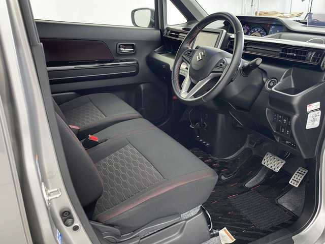スズキ ワゴンＲ スティングレー HYBRID T 岐阜県 2017(平29)年 7万km スチールシルバーM ターボ車/８インチメモリーナビ　CN-RZ82/CD/DVD/Bluetooth/フルセグTV/衝突軽減ブレーキ/レーンキープアシスト/ヘッドアップディスプレイ/クルーズコントロール/シートヒーター/ステアリングスイッチ/オートエアコン/サイドエアバッグ/パドルシフト/オートLEDライト/フォグライト/スマートキー/プッシュスタート/ETC/社外１６インチアルミホイール/スタッドレス・ホイールセット車載