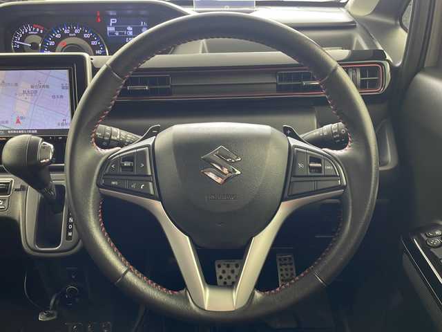 スズキ ワゴンＲ スティングレー HYBRID T 岐阜県 2017(平29)年 7万km スチールシルバーM ターボ車/８インチメモリーナビ　CN-RZ82/CD/DVD/Bluetooth/フルセグTV/衝突軽減ブレーキ/レーンキープアシスト/ヘッドアップディスプレイ/クルーズコントロール/シートヒーター/ステアリングスイッチ/オートエアコン/サイドエアバッグ/パドルシフト/オートLEDライト/フォグライト/スマートキー/プッシュスタート/ETC/社外１６インチアルミホイール/スタッドレス・ホイールセット車載