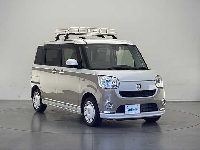 ダイハツ ムーヴ キャンバス G メイクアップ リミテッド　SAⅢ 長野県 2020(令2)年 5.8万km ナチュラルベージュマイカM 4WD/純正メモリナビ&フルセグTV&CD&DVD&USB&BT/車線逸脱警報/衝突軽減ブレーキ/アイドリングストップ/オートマチックハイビーム/純正前方ドライブレコーダー/両側パワースライドドア/ステアリングスイッチ/全方位カメラ/ETC/LEDヘッドライト/オートライト/フロントフォグランプ/電動格納ミラー/純正ホイールキャップ装着/純正フロアマット/純正ドアバイザー/純正ルーフキャリア/プッシュスタート/スマートキー