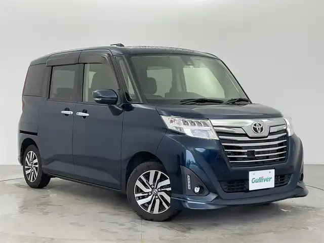 トヨタ ルーミー カスタムG S 富山県 2018(平30)年 5万km レーザーブルークリスタルシャイン 4WD/衝突軽減ブレーキ/社外前後ドラレコ（ZDR-015）/両側パワースライドドア/社外ナビ（CN-RE04WD）/　　ーーCD、DVD、bluetooth、MSV（SD）/フルセグTV/バックカメラ/リアコーナーセンサー/ETC/LED、フォグ/スマートキー＋プッシュスタート/純正マット・バイザー/クルーズコントロール/スペアキー
