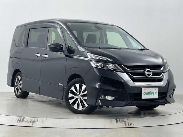 日産 セレナ ハイウェイスター Vセレクション 埼玉県 2018(平30)年 8.6万km ダイヤモンドブラック フリップダウンモニター　/純正ナビ　/全方位カメラ　/両側パワースライドドア　/ビルトインＥＴＣ　/コーナーセンサー　/衝突軽減ブレーキ　/クルーズコントロール　/横滑り防止措置　/駐車支援　/アイドリングストップ/革巻きハンドル/純正フロアマット