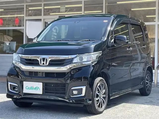 ホンダ Ｎ ＷＧＮ カスタム G SSパッケージ 秋田県 2018(平30)年 6.2万km クリスタルブラックパール 社外ナビ/AM FM CD TV BT AUX /バックカメラ/ハーフレザーシート/シートヒーター/純正フロアマット/衝突軽減ブレーキ/カーテンエアバック/社外スタッドレスタイヤ付き/ドアバイザー/ウインカーミラー