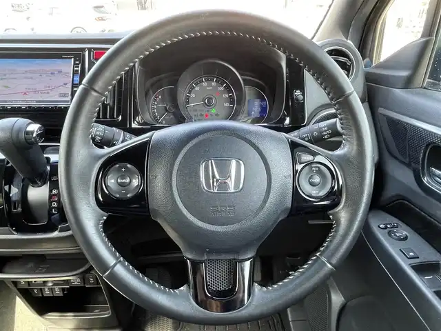 ホンダ Ｎ ＷＧＮ カスタム G SSパッケージ 秋田県 2018(平30)年 6.2万km クリスタルブラックパール 社外ナビ/AM FM CD TV BT AUX /バックカメラ/ハーフレザーシート/シートヒーター/純正フロアマット/衝突軽減ブレーキ/カーテンエアバック/社外スタッドレスタイヤ付き/ドアバイザー/ウインカーミラー