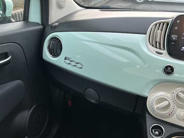 フィアット ５００ 1．2 ポップ 茨城県 2021(令3)年 1.3万km LATTE MENTA 禁煙車/純正ナビ/Bluetooth搭載/社外カメラ/純正ホイール/14インチアルミホール/エアバック/カーテンエアバック/走行距離少/USB入力端子/AC/ETC/横滑り防止機能