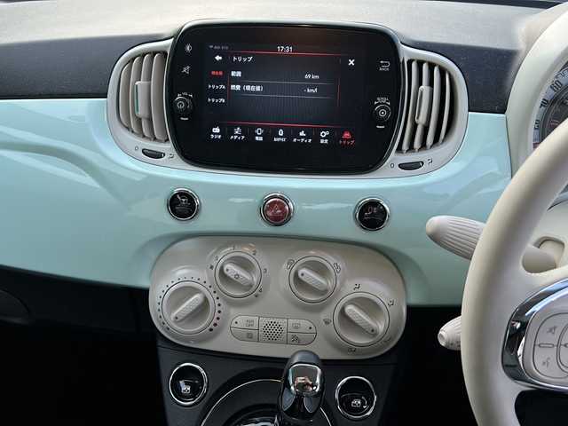 フィアット ５００ 1．2 ポップ 茨城県 2021(令3)年 1.3万km LATTE MENTA 禁煙車/純正ナビ/Bluetooth搭載/社外カメラ/純正ホイール/14インチアルミホール/エアバック/カーテンエアバック/走行距離少/USB入力端子/AC/ETC/横滑り防止機能