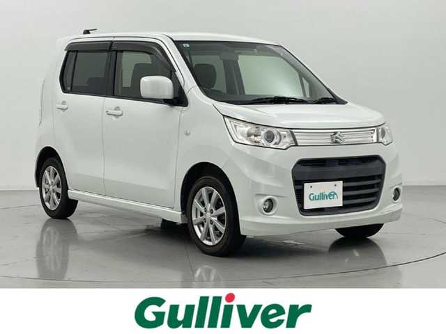 スズキ ワゴンＲ スティングレー X 熊本県 2013(平25)年 5.4万km パールホワイト 禁煙車/社外ナビAVN-Z02i/CD/DVD/DTV/Bluetooth/バックカメラ/ETC/アイドリングストップ/オートエアコン/オートライト/HIDライト/純正フロアマット/純正アルミホイール/ドアバイザー/スマートキー/プッシュスタート /スペアキー1本