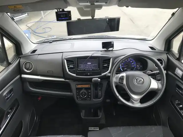 マツダ フレア カスタムスタイル HS 富山県 2014(平26)年 7.9万km クリスタルホワイトP 純正ナビ/フルセグTV/Bluetooth/ドライブレコーダー/衝突被害軽減ブレーキ/プッシュスタート/スマートキー/シートヒーター/ステアリングスイッチ/アイドリングストップ/横滑り防止装置/フォグランプ/オートライト/ETC