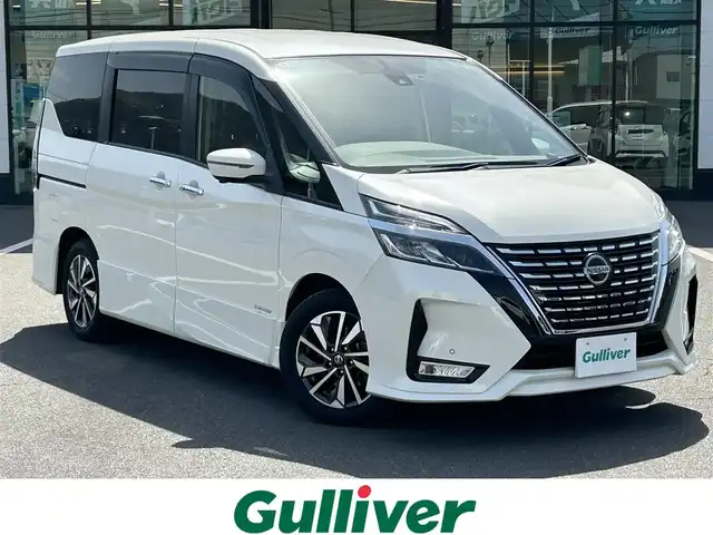 日産 セレナ ハイウェイスター V 岡山県 2021(令3)年 7.1万km ブリリアントホワイトパール 純正ナビ　MM521D-L/(AM/FM/CD/DVD/TV/BT)/両側パワースライドドア/全方位モニター/衝突軽減/レーンキープアシスト/レーダークルーズコントロール/オートライト/電動Pブレーキ/ブレーキングホールド/プッシュスタート/ドライブレコーダー/ETC/シートヒーター/ステアリングヒーター/純正16インチアルミホイール/純正フロアマット