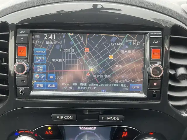 日産 ジューク 16GT タイプV 静岡県 2013(平25)年 10.8万km パッションレッド 純正メモリナビ/・Bluetooth/フルセグ/SD/AUX/CD/DVD/バックカメラ/前方向ドライブレコーダー/フォグライト/オートライト/ETC/純正フロアマット/純正１７インチAW/取扱説明書フルセグテレビ