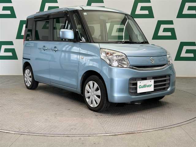 スズキ スペーシア X 鹿児島県 2015(平27)年 9.5万km フィズブルーパールメタリック 社外オーディオ/片側パワスラ　/Ｄ席シートヒーター　/ドアバイザー　/ヘッドライトレベライザー　/アイドリングストップ　/ハロゲンヘッドライト　/純正フロアマット　/スマートキー　/ＡＡＣ　/パワステ　/パワスラ　/ＡＢＳ/Wエアバッグ