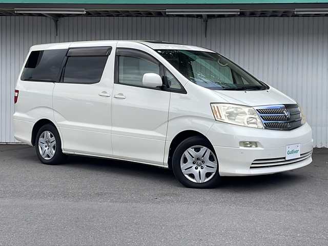トヨタ アルファード Ｇ AX Lエディション 長野県 2003(平15)年 13.5万km ホワイトパールマイカ ダブルサンルーフ/純正ナビ/バックカメラ/コーナーセンサー /スペアキー