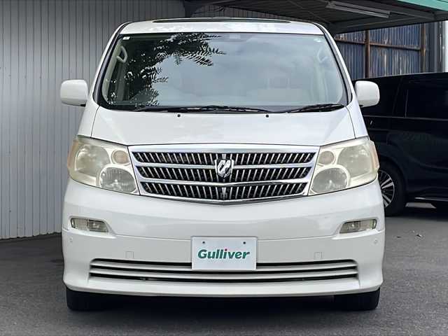 トヨタ アルファード Ｇ AX Lエディション 長野県 2003(平15)年 13.5万km ホワイトパールマイカ ダブルサンルーフ/純正ナビ/バックカメラ/コーナーセンサー /スペアキー