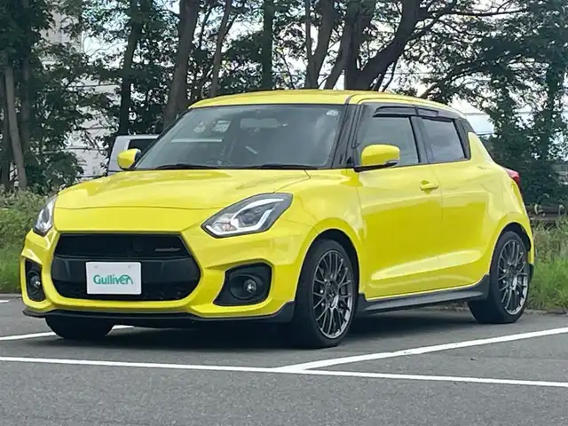 スズキ スイフト スポーツ 福島県 2019(平31)年 7.7万km チャンピオンイエロー 社外ナビ/BT、MSV、フルセグTV/スマートキー/プッシュスタート/ETC/クルーズコントロール/ドライブレコーダー/純正フロアマット/運転席シートヒーター/オートライト/純正17インチAW車載