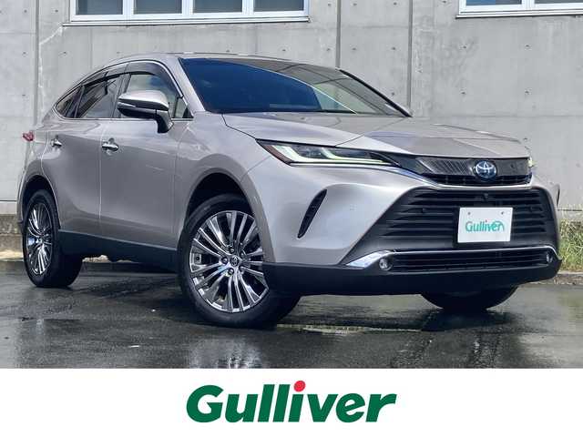 トヨタ ハリアー ハイブリッド Z レザーパッケージ 静岡県 2020(令2)年 6.1万km スティールブロンドM Toyota Safety Sense/純正12.3インチナビ/　AM FM Bluetooth USB AUX/フルセグTV/ビルトインETC2.0/録画機能付きデジタルインナーミラー/LEDオートヘッドランプ/レーダークルーズコントロール/シートヒーター・シートベンチレーション/ハンズフリーパワーバックドア/ステアリングヒーター/純正19インチアルミホイール/前後方クリアランスソナー/ヘッドアップディスプレイ/JBLプレミアムサウンド/アラウンドビューモニター/パワーシート(前席)/ブラックレザーシート