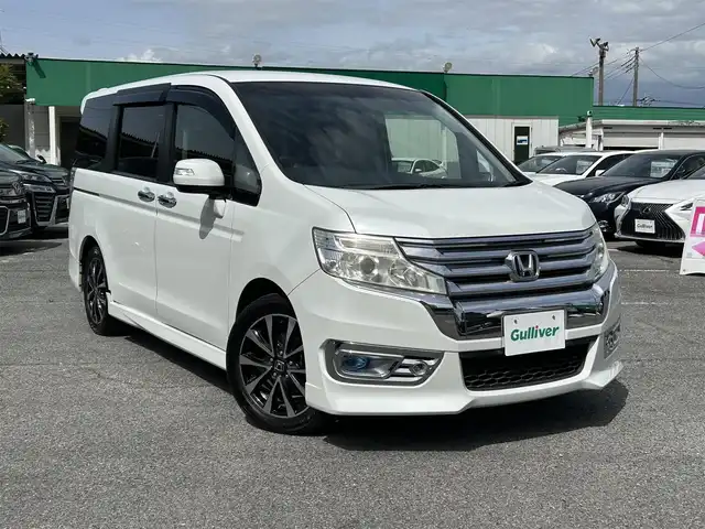 ホンダ ステップワゴン スパーダ Z インターナビセレ 千葉県 2012(平24)年 7.4万km ホワイトオーキッドパール 純正HDDナビ/・CD/DVD/MSV/フルセグTV/ALPINEフリップダウンモニター【TMX-R3000】/両後パワースライドドア/バックカメラ/クルーズコントロール/スマートキー/純正キセノンヘッドライト/フォグランプ/社外ドライブレコーダー/ビルトインETC/パドルシフト/純正17インチアルミホイール/本革巻きステアリング/ドアバイザー/新車時保証書＆取扱説明書