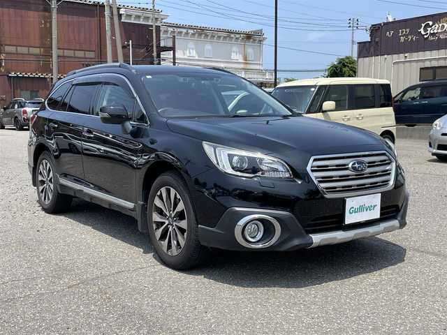 スバル アウトバック リミテッド 新潟県 2017(平29)年 9.8万km 黒 4WD/社外８インチナビ/フルセN-LR820D/　CD/DVD/Bluetooth/バックカメラ/黒革シート/前席シートヒーター/レーダークルーズコントロール/キセノンヘッドライト/オートライト/フォグランプ/パワーバックドア/衝突被害軽減ブレーキ/コーナーセンサー/レーンキープ/ドライブレコーダー