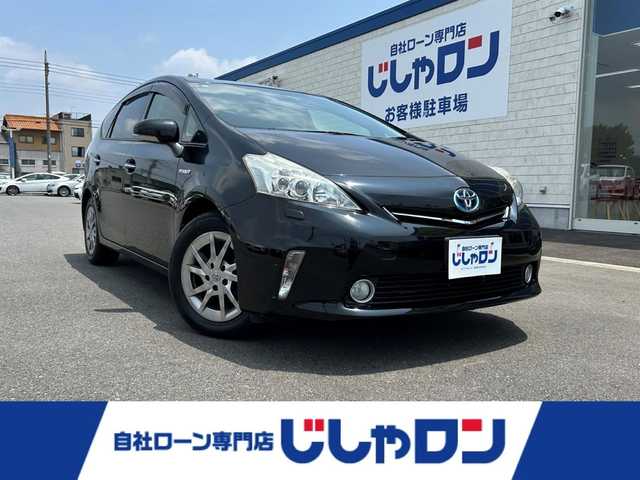 トヨタ プリウス α G チューンブラック 群馬県 2014(平26)年 10.1万km ブラック (株)IDOMが運営する【じしゃロン伊勢崎店】の自社ローン専用車両になりますこちらは現金またはオートローンご利用時の価格です。自社ローンご希望の方は別途その旨お申付け下さい/純正SDナビゲーション/CD/DVD/SD/BT/DTV/バックカメラ/クルーズコントロール/ETC/LEDヘッドライト/オートライト/フォグライト/ドアバイザー/純正フロアマット