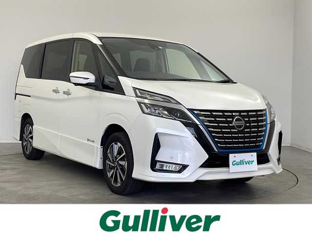 日産 セレナ e－パワー ハイウェイスター V 新潟県 2020(令2)年 7.3万km ブリリアントホワイトパール 　メモリナビ/　フルセグテレビ/　バックカメラ/　フリップダウンモニター/　両側パワースライドドア/　ETC2.0/　ドライブレコーダー/　LEDヘッドライト/　アラウンドビューモニター/　アイドリングストップ/　ウィンカーミラー/　クルーズコントロール/　プッシュスタート