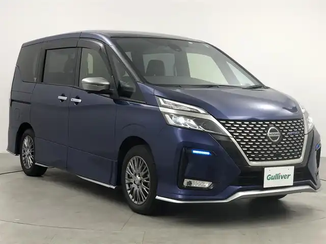 日産 セレナ e-パワー オーテック セーフティPKG 愛知県 2020(令2)年 4.6万km カスピアンブルー プロパイロット　/両側パワースライドドア　/ワンオーナー　/エマージェンシーブレーキ　/アラウンドビューモニター　/純正9インチナビ　/フルセグTV　/Bluetooth　/ETC　/ステアリングリモコン　/ハンドルヒーター　/パーキングアシスト　/前席シートヒーター　/キックモーションセンサー　/フリップダウンモニター　/前後ドライブレコーダー　/ファブリックシート　/7人乗り　/フォグランプ　/純正AW　/純正フロアマット　