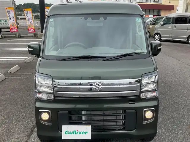 スズキ エブリィ ワゴン PZターボ 滋賀県 2024(令6)年 1.5万km クールカーキPM パートタイム4WD/直列3気筒 インタークーラーターボ/ワンオーナー /車検令和9年5月まで/オーバーヘッドコンソール/社外シートカバー/純正14インチアルミホイール/純正LEDヘッドライト/・ハロゲンフォグランプ/片側パワースライドドア/純正ディスプレイオーディオ/バックカメラ/USB電源ソケット/