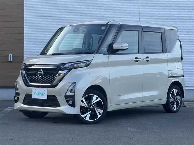 日産 ルークス HWS Gターボ プロパイロットED 秋田県 2021(令3)年 6.6万km フローズンバニラパール ターボ/４WD/衝突軽減システム/両側パワースライドドア/プロパイロット/LEDヘッドライト/純正メモリナビ/フルセグ/全方位カメラ/アラウンドビューモニター/日産純正15インチアルミ（夏タイヤ装着）/スマートキー/アイドリングストップ/プッシュスタート/クルーズコントロール追従走行有/レーンキープアシスト/コーナーセンサー/ステアリングスイッチ/ドライブレコーダー/ビルトインETC/前席シートヒーター/電動パーキングブレーキ/オートブレーキホールド機能/純正フロアマット/純正ドアバイザー/オートライト/オートエアコン/パワーステアリング/パワーウィンドウ/横滑り防止/盗難防止装置/寒冷地仕様/電動格納ウィンカーミラー/キーレスエントリー/保証書/取扱説明書/記録簿