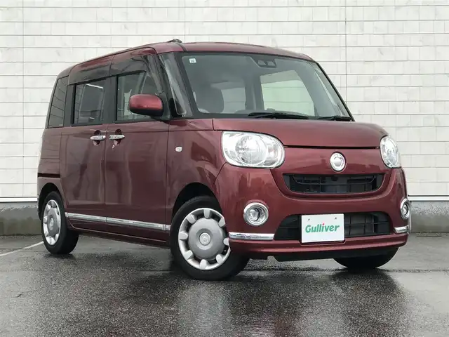 ダイハツ ムーヴ キャンバス X LTD メイクアップ SA Ⅲ 富山県 2017(平29)年 3.2万km ファイアークォーツレッドM 純正ナビ/フルセグTV/Bluetooth/バックカメラ/衝突被害軽減ブレーキ/両側パワースライドドア/プッシュスタート/スマートキー/オートライト/オートハイビーム/フォグランプ/ステアリングスイッチ