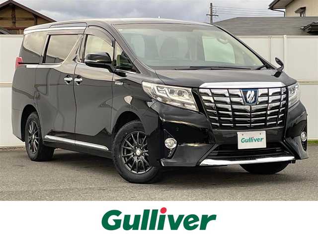 トヨタ アルファードハイブリット X 岩手県 2017(平29)年 6.6万km ブラック 4WD/純正メモリナビ/　　CD/DVD/Bt/フルセグTV/バックカメラ/両側パワースライドドア/パワーバックドア/クルーズコントロール/クリアランスソナー/バックソナー/オートマチックハイビーム/LEDオートライト/フォグランプ/社外16インチアルミホイール/クリアランスソナー/ステアリングスイッチ/オートエアコン/スマートキー/ビルトインETC