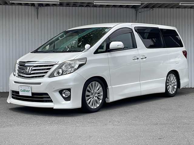 トヨタ アルファード 240S 長野県 2013(平25)年 8.9万km ホワイトパールクリスタルシャイン 純正８インチHDDナビフルセグTV/バックカメラ/フリップダウンモニター/両側パワースライドドア/前後コーナーセンサー /純正１８インチアルミ/ETC/TEIN車高調/純正サス積込/保証書・取説/スペアキー