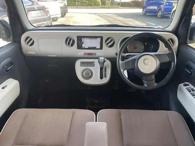 ダイハツ ミラ ココア プラスX スペシャルコーデ 神奈川県 2014(平26)年 2.7万km ミストブルーマイカメタリック 社外SDナビ/CD/DVD/Bluetooth/ワンセグ/革巻きステアリング/ブラウンスウェード調シート/ルーフレール/スマートキー/電動格納ウインカーミラー/SRSエアバッグ(運転席/助手席)